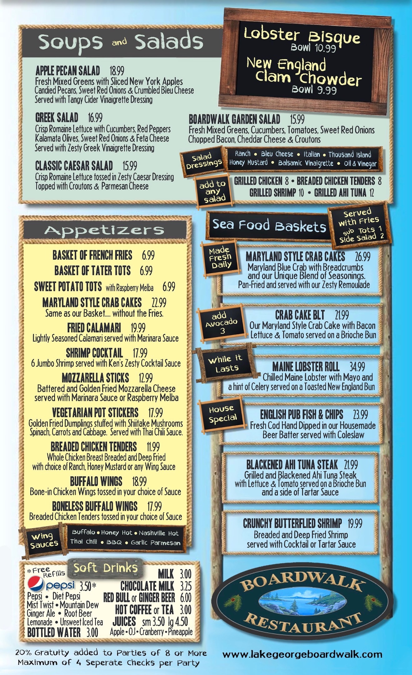 Boardwalk Restaurant Appetizer Menu image